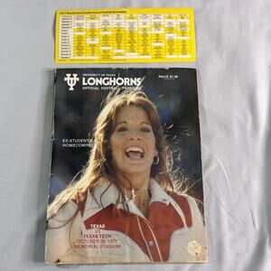 1977 Texas Longhorns vs Texas Tech Official Football Program SWC Schedule